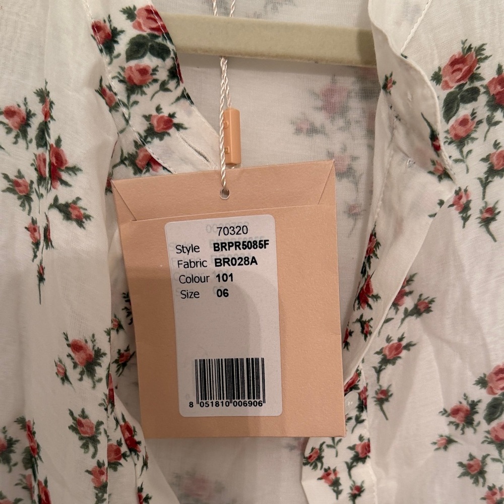 Brock collection shirtdress Floral White Maxi Dress 6 - Picture 6 of 7
